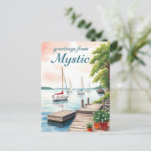 Mystic, Connecticut – Waterfront & Sailboats ポストカード (スタンド正面)