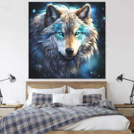 Mystic Cosmic Wolf Canvas Art キャンバスプリント