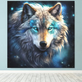Mystic Cosmic Wolf Canvas Art キャンバスプリント (インサイチュ (ウッドフロア))