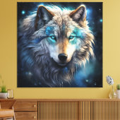Mystic Cosmic Wolf Canvas Art キャンバスプリント (インサイチュ (リビング))