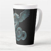Mystic Dragon Mug – Blue & Green Fantasy カフェラテマグ (右アングル)