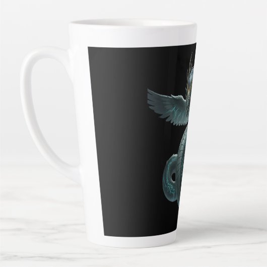 Mystic Dragon Mug – Blue & Green Fantasy カフェラテマグ (左)