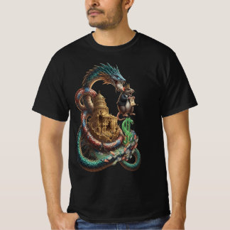 Mystic Dragon & Temple T-Shirt – Bold Fantasy Art Tシャツ