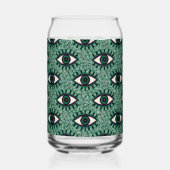 "Mystic Emerald Eyes" - Psychedelic Swirl Seamless ガラス缶 (右)