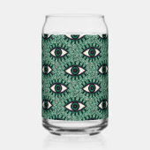 "Mystic Emerald Eyes" - Psychedelic Swirl Seamless ガラス缶 (左)