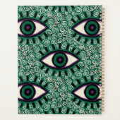 "Mystic Emerald Eyes" - Psychedelic Swirl Seamless プランナー手帳 (裏面)