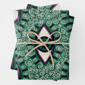 "Mystic Emerald Eyes" - Psychedelic Swirl Seamless ラッピングペーパーシート (インサイチュ)