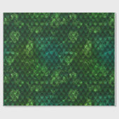 Mystic Emerald Fantasy Green Dragon Scale Pattern ラッピングペーパー (フラット)