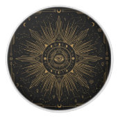 Mystic Eye Celestial Constellations Gold Design Ce セラミックノブ (正面)