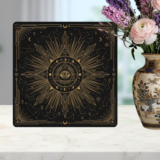 Mystic Eye Celestial Constellations Gold Design Ce タイル
