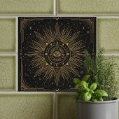 Mystic Eye Celestial Constellations Gold Design Ce タイル