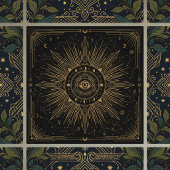 Mystic Eye Celestial Constellations Gold Design Ce タイル