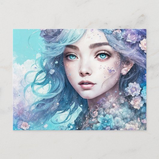 Mystic Fairy in Flower Crown ポストカード (正面)