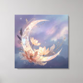 Mystic Feather Moon Boho Wall Art | Spiritual  キャンバスプリント (正面)