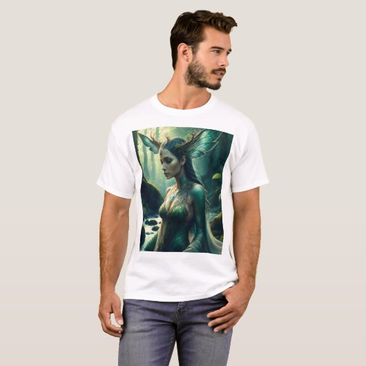 Mystic Forest Guardian – Enchanted Streamlight Tシャツ (正面フル)