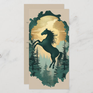 Mystic Forest Horse Gift Tag — Emerald & Gold シーズンカード