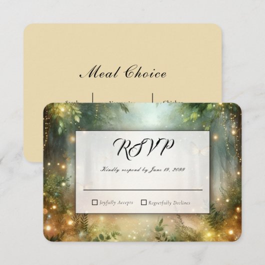 Mystic Forest Meadow Magic Wedding RSVP (正面/裏面)
