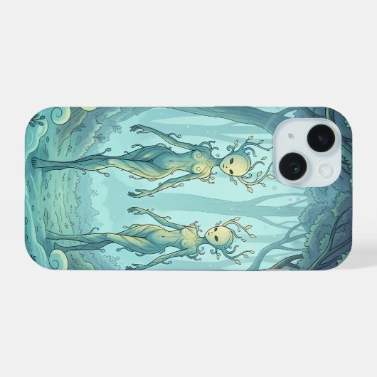 Mystic Forest Spirits iPhone 15ケース (裏面横)