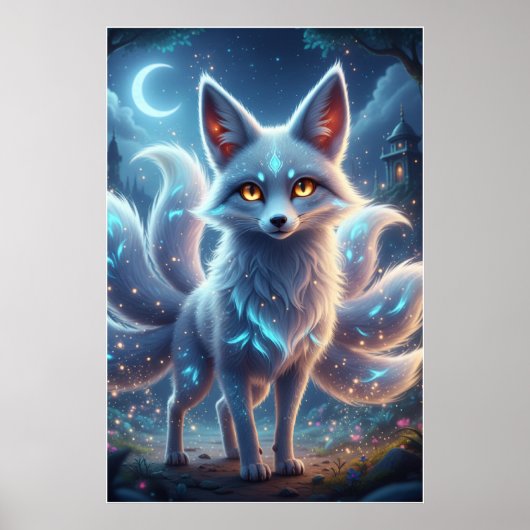 Mystic Fox Spirit – Fantasy Night Poster Art ポスター (正面)