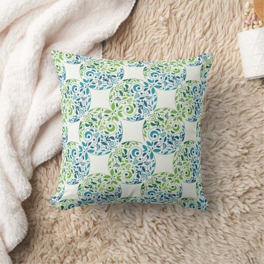Mystic Garden Pattern Throw Pillow クッション (ブランケット)