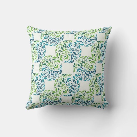 Mystic Garden Pattern Throw Pillow クッション (裏面)