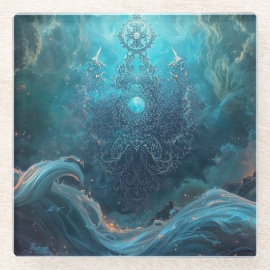 Mystic Geometry of the North Sea ガラスコースター (正面)