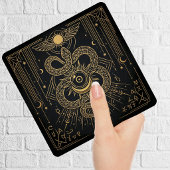 Mystic Gold Snaket Sun Celestial Astrology Art タイル