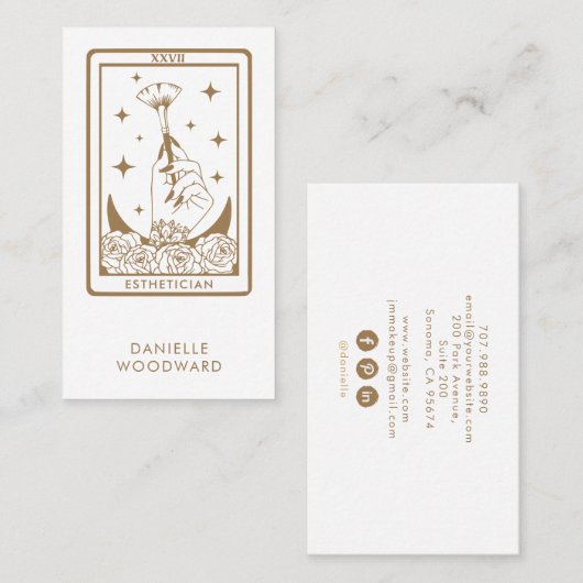 Mystic Gold Tarot Esthetician Branding 名刺 (正面/裏面)