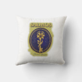 Mystic Golden Key & Bloom: Elegant Logo Design クッション (裏面)