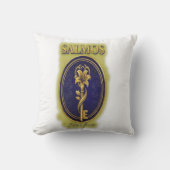 Mystic Golden Key & Bloom: Elegant Logo Design Thr クッション (正面)