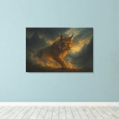 Mystic Golden Lynx in Sunset Fog – ManJiangHong Fi キャンバスプリント (インサイチュ (ウッドフロア))