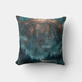 Mystic Gothic Art - Blue Copper Patina Decorative  クッション
