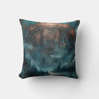 Mystic Gothic Art - Blue Copper Patina Decorative  クッション