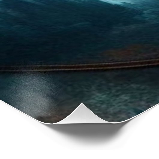 Mystic Gothic Steampunk Art - Blue Copper Patina ポスター (コーナー)