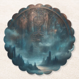 Mystic Gothic Steampunk - Blue Copper Patina  ペーパーコースター