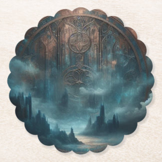 Mystic Gothic Steampunk - Blue Copper Patina  ペーパーコースター