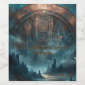 Mystic Gothic Steampunk - Blue Copper Patina  ワインラベル (シングルラベル)