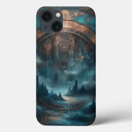 Mystic Gothic Steampunk - Blue Copper Patina iPhone 13ケース