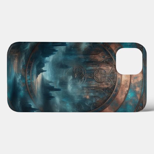 Mystic Gothic Steampunk - Blue Copper Patina Case-Mate iPhoneケース (裏面 (横))