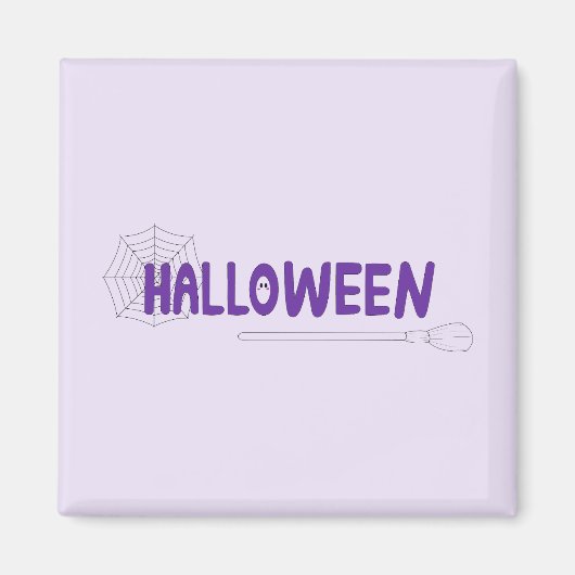 Mystic Halloween Broom and Delicate Web Detail マグネット (正面)