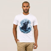 Mystic Howling Wolf Under the Full Moon – Spirit  Tシャツ (正面フル)