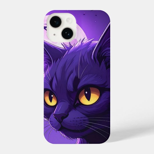 Mystic Midnight Cat iPhone Case iPhoneケース (裏面)