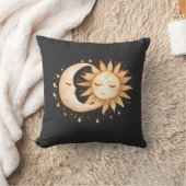 Mystic Moon and Sun Celestial Boho Style クッション (ブランケット)