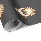 Mystic Moon and Sun Celestial Boho Style ラッピングペーパー (ロールコーナー)