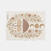 Mystic Moon Boho Rain Blanket | テキスト/名前を追加 フリースブランケット (正面(横))