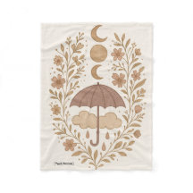 Mystic Moon Boho Rain Blanket | テキスト/名前を追加