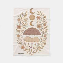 Mystic Moon Boho Rain Blanket | テキスト/名前を追加 フリースブランケット