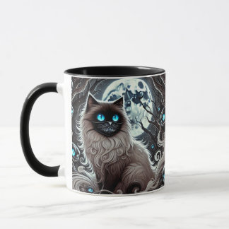 Mystic Moon Cat - Enchanted Black Cat mug マグカップ