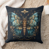 Mystic Moth – Enchanted Moon Throw Pillow クッション (ブランケット)