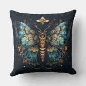 Mystic Moth – Enchanted Moon Throw Pillow クッション (裏面)